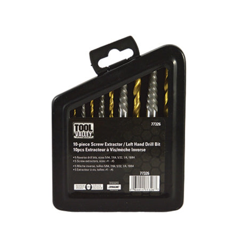 Dynaline (378) 77326 Reverse Drill/Screw Extractor Set, Pro Tool Black Table