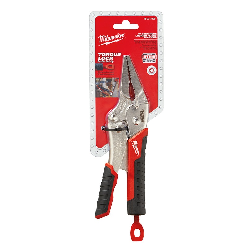 Milwaukee (366) 48-22-3409 9" TORQUE LOCK Long Nose Locking Pliers with Grip