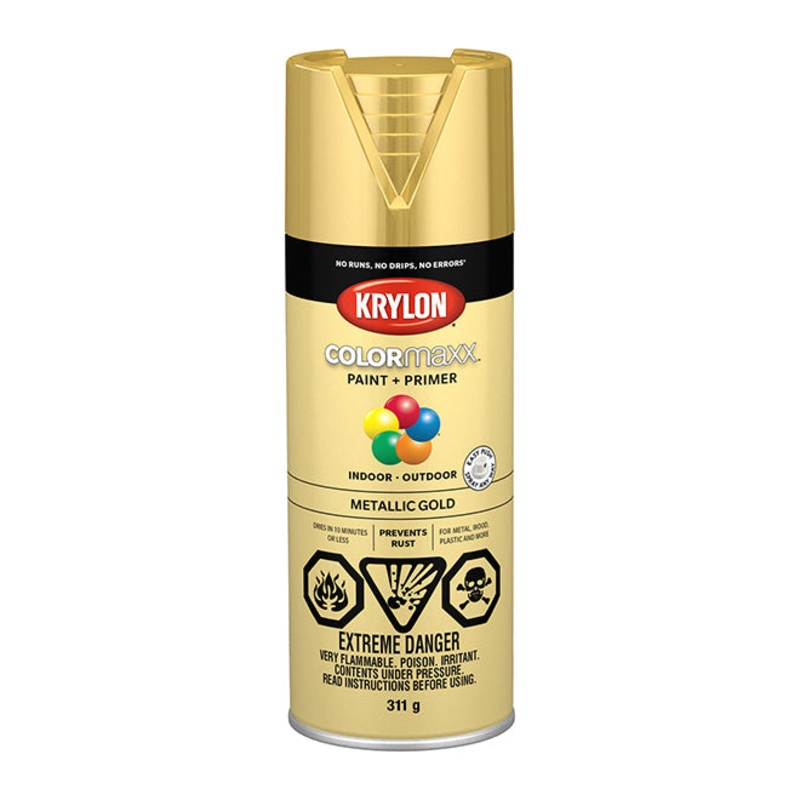Sherwin Williams (435) 45588 Krylon COLORmaxx Metallic Paint, Gold, 311 g