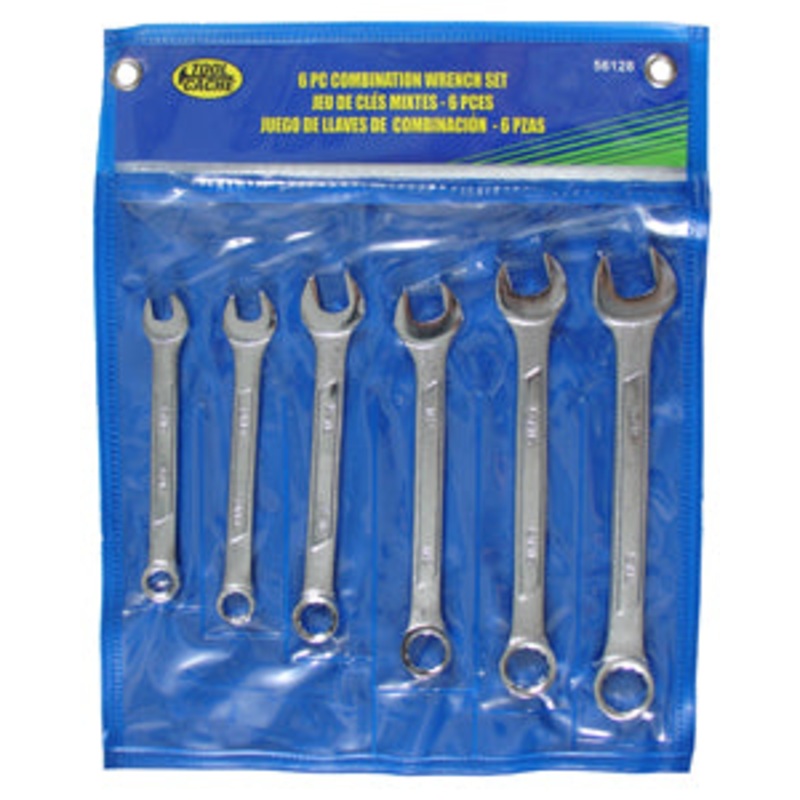Dynaline (378) 56128 6pc SAE Combination Wrench Set, Tool Cache Blue Table