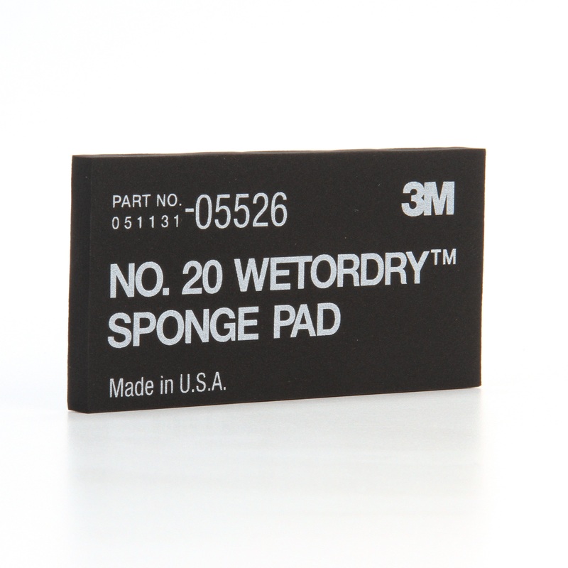 3M (815) 05526 3M Wetordry Sponge Pad, 05526, 2 3/4 in x 5 -1/2 in x 3/8 in (2.75 cm x 13.97 cm x 0.95 cm), Colour: Black, 3M Stock No. 7000045663