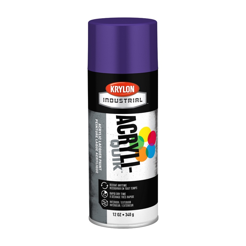 Sherwin Williams (435) K01913 Krylon Industrial Acryli-Quik Acrylic Lacquer, Gloss, Safety Purple, 12 oz.