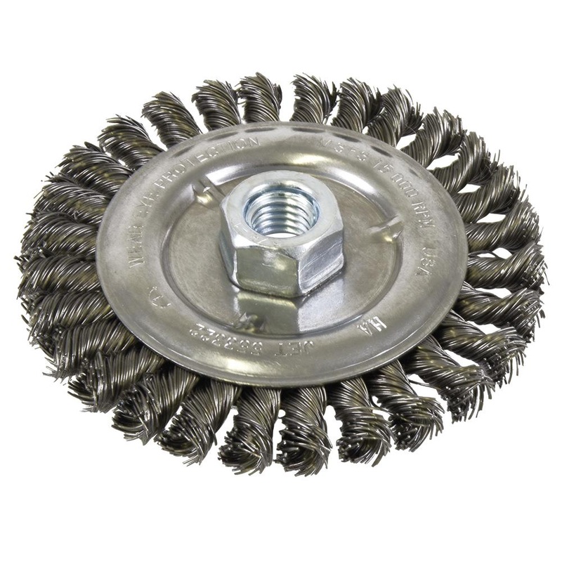 SureWerx (545) 553322 JET 5 x 1/2 x 5/8-11NC Standard Face Knot Wire Wheel Threaded