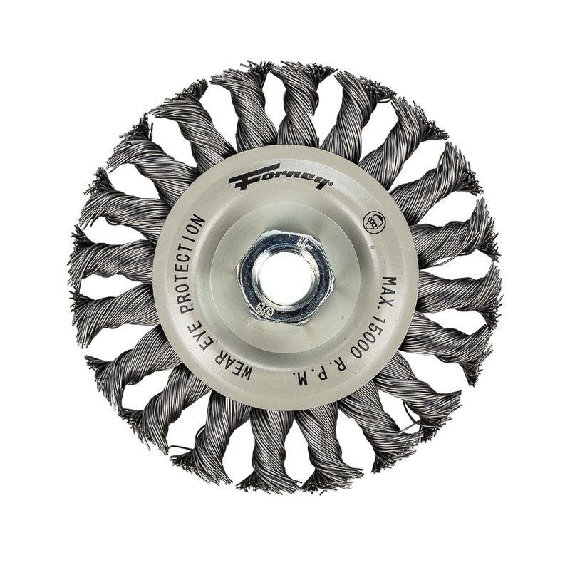 Forney (332) 72812 Command PRO Wire Wheel, Knotted, 4-1/2 in x .020 in x 5/8 in-11