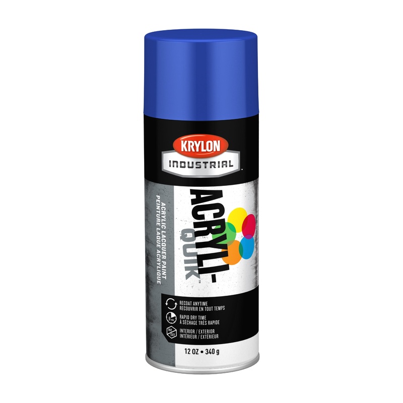 Sherwin Williams (435) K01910 Krylon Industrial Acryli-Quik Acrylic Lacquer, Gloss, Safety Blue, 12 oz.