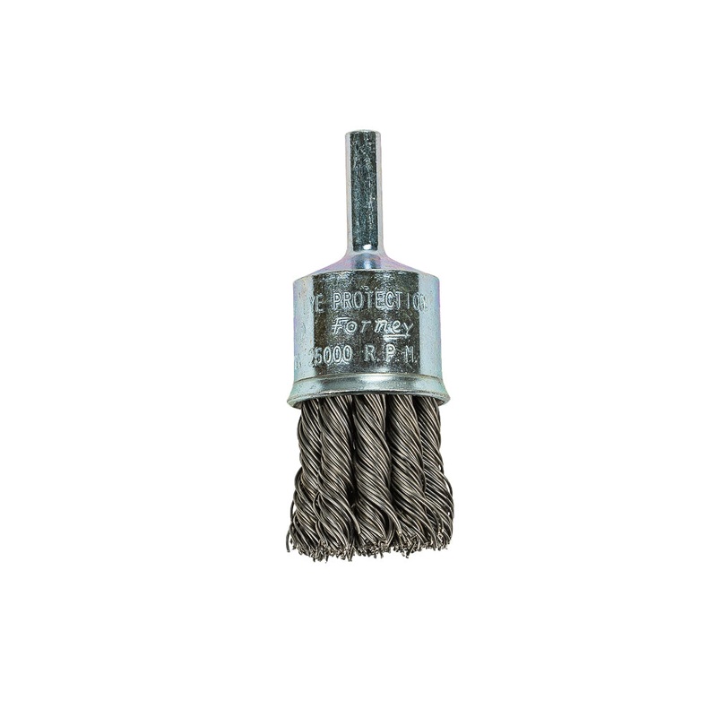 Forney (332) 72266 Command PRO End Brush Knotted, 1 in x .020 in x 1/4 in Shank, Bulk