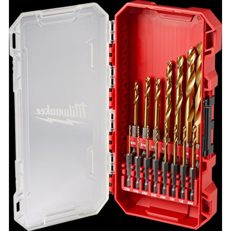 Milwaukee (366) 48-89-4670 SHOCKWAVE Impact Duty RED HELIX Titanium Drill Bit Set - 15PC