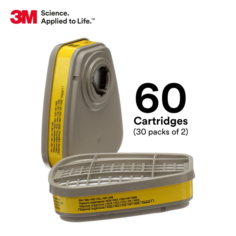 3M (815) 6003 3M Organic Vapour/Acid Gas Cartridge, 6003, Colour: Yellow, 3M Stock No. 7000051849