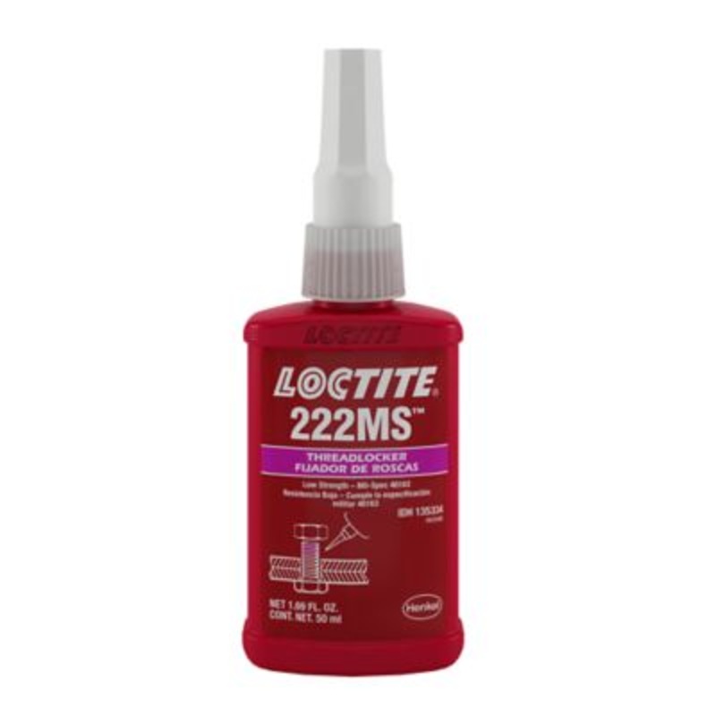Loctite (123) 135333 (22221) 222MS THREADLOCKER LOW STRENGTH SMALL SCREW MIL-SPEC 10 ML BOTTLE.