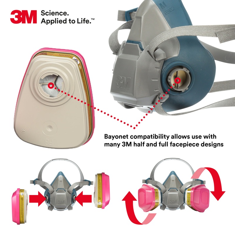 3M (815) 60926 3M Multi-Gas/Vapour Cartridge/Filter, 60926, P100, Pair, 3M Stock No. 7000002041