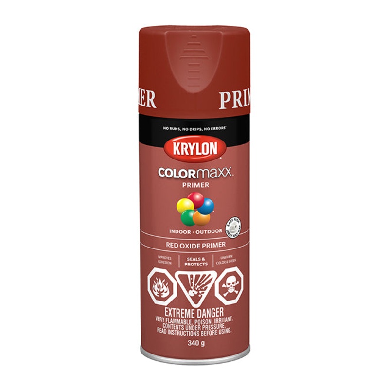 Sherwin Williams (435) 45583 Krylon COLORmaxx Paint + Primer, Red Oxide, 340 g