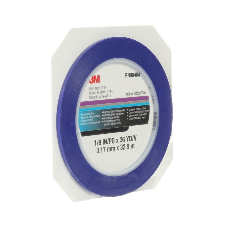 3M (815) 06404 3M Vinyl Tape, 471+, indigo, 0.1 in x 36.0 yd x 5.3 mil (0.3 cm x 32.9 m x 0.1 mm), Colour: Indigo, 3M Stock No. 7100055258