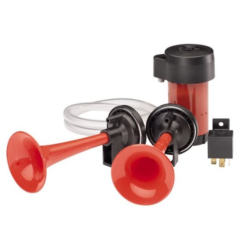 Hella (526) 003001661 Hella Trumpet Horn Kit - 24V - 118dB(A) - Frequency Range: 780/840Hz - Electric-pneumatic - ECE