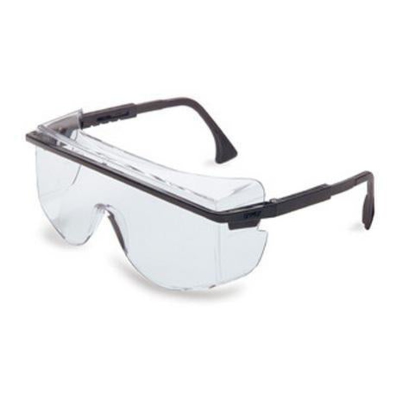 North Safety (399) S2500C Honeywell Uvex Astrospec 3001 Black Safety Glasses With Clear Anti-Fog Lens