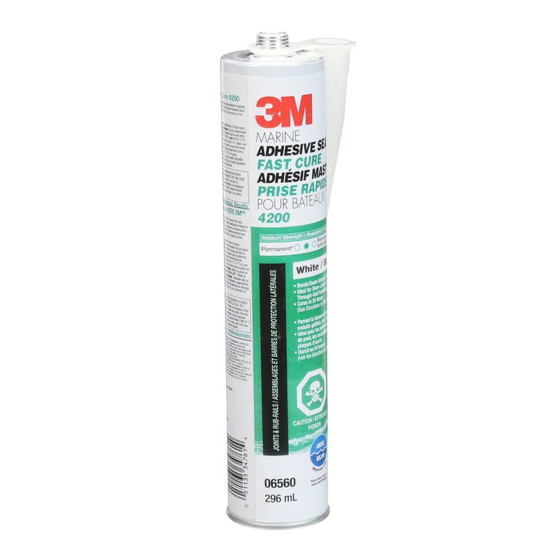 3M (815) 4200FC-10OZ-WHT 3M Marine Adhesive Sealant Fast Cure, 4200, white, 10 fl oz (295.73 mL), Colour: White, 3M Stock No. 7100148080