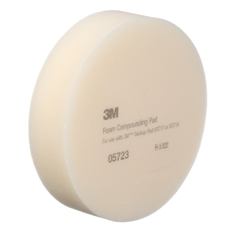 3M (815) 05723 3M Foam Compounding Pad, 05723, 8 in (203.2 mm), Colour: White, 3M Stock No. 7000000485