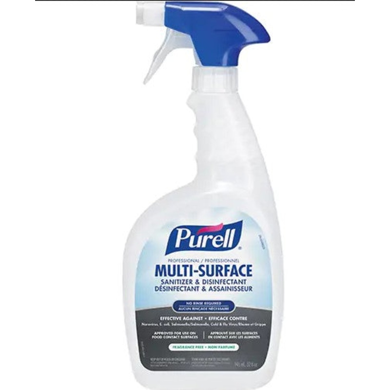 Gojo (622) 3345-06-CAN00 PURELL PROFESSIONAL MULTI-SURFACE SANITIZER & DISINFECTANT 946ML RTU - BOTTLES CAPPED & SEALED WITH TRIGGERS