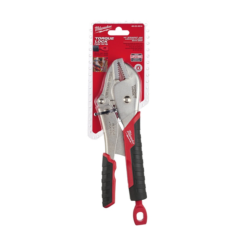Milwaukee (366) 48-22-3810 10" TORQUE LOCK Straight Jaw Locking Pliers with Grip
