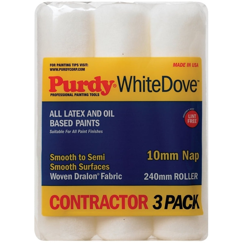 Sherwin Williams (435) 13A863M00 Purdy White Dove Roller Cover, 240mm x 3/8 in. 3 count