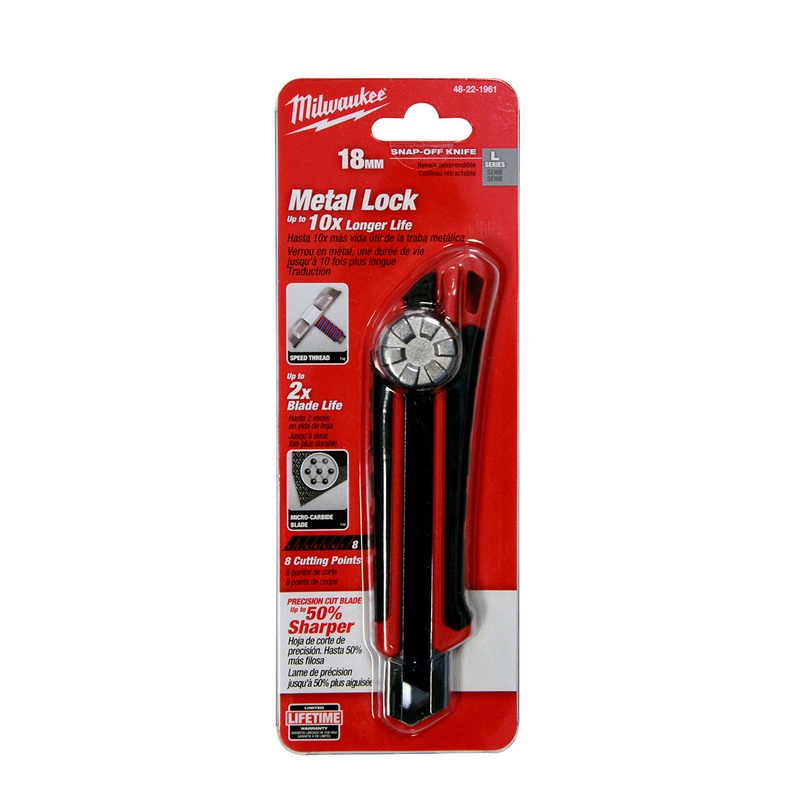 Milwaukee (366) 48-22-1961 18mm Snap Off Knife with Metal Lock and Precision Cut Blade