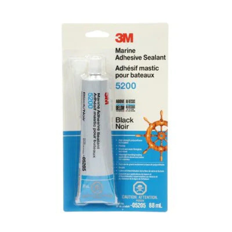 3M (815) 05205 3M Marine Adhesive Sealant, 5200, black, 3 fl oz (88.72 mL), tube, 3M Stock No. 7000142659