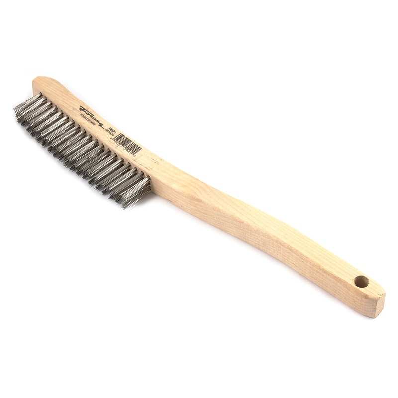 Forney (332) 70521 Scratch Brush with Long Handle, Stainless, 3 x 19 Rows