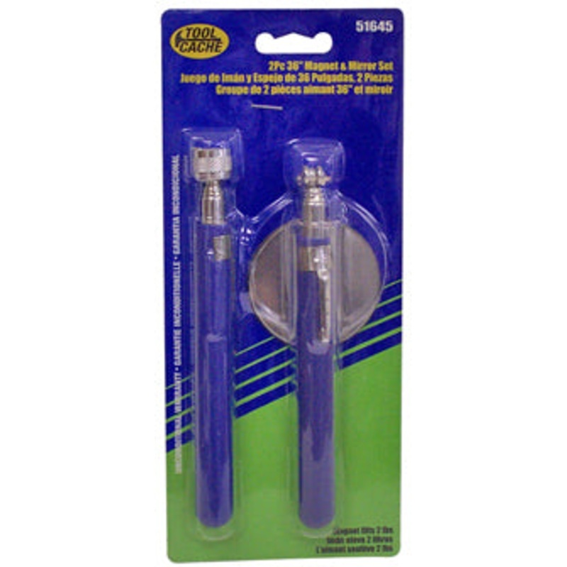 Dynaline (378) 51645 2pc Magnet & Mirror Set, Tool Cache Blue Table