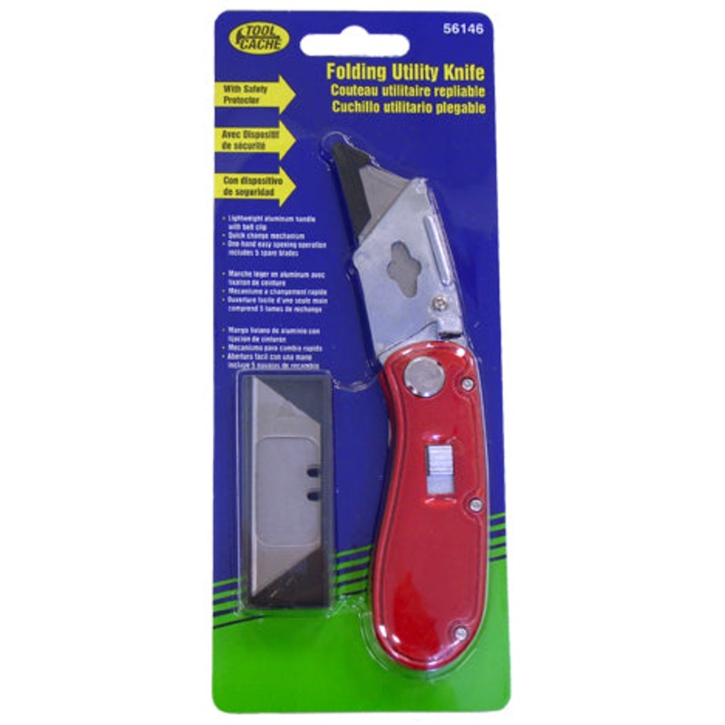 Dynaline (378) 56146 Folding Utility Knife, Tool Cache Blue Table