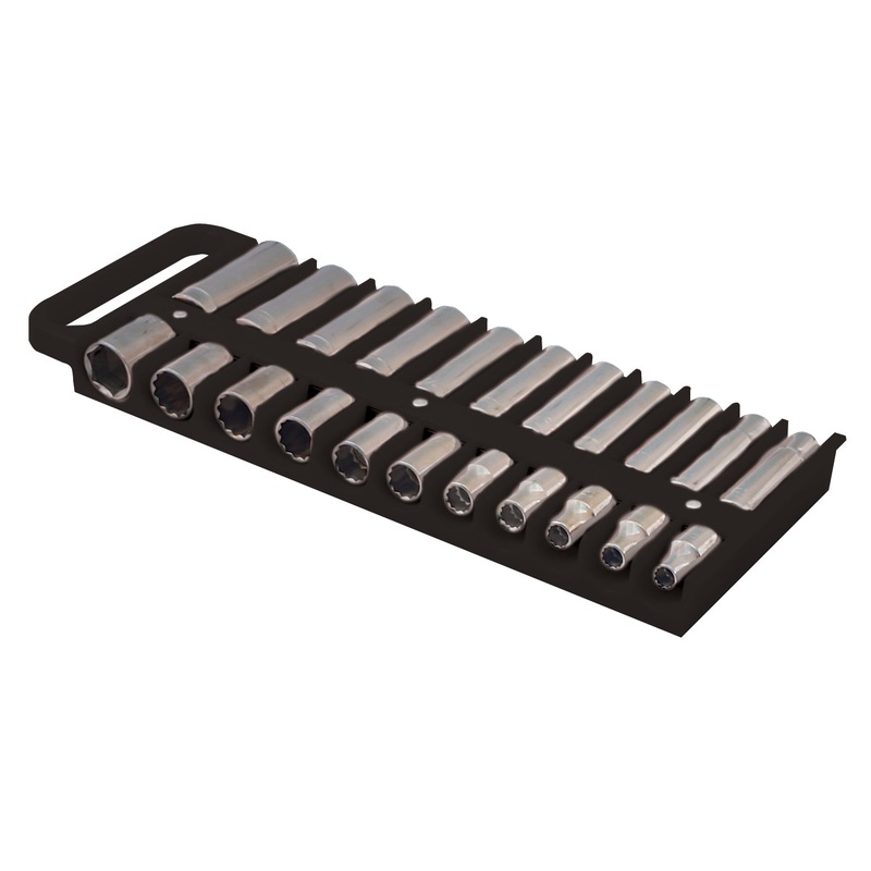 Lisle (371) 40990 Organizes 1/2" Chrome and Impact Sockets.