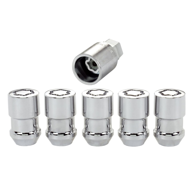 McGard (173) 24538 Chrome Cone Seat Wheel Lock Set (1/2-20 Thread Size) - Set of 5 Locks and 1 Key