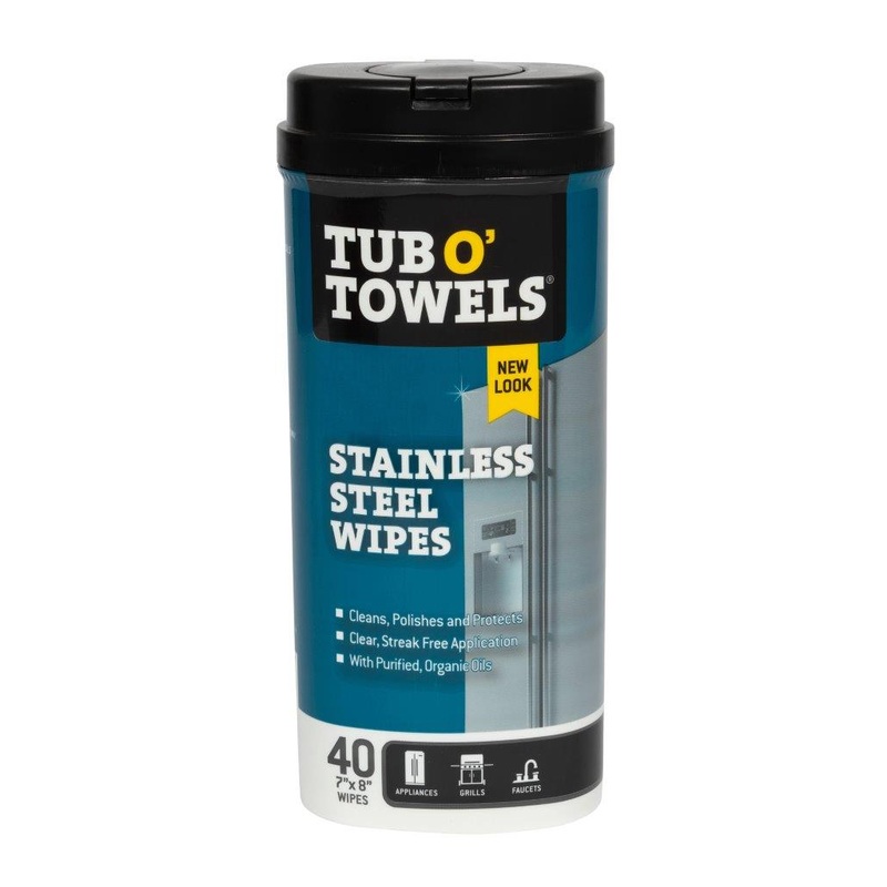 Tub O' Towels (310) TW40-SS-C 40CT TUB O'TOWELS STAINLESS STEEL WIPES