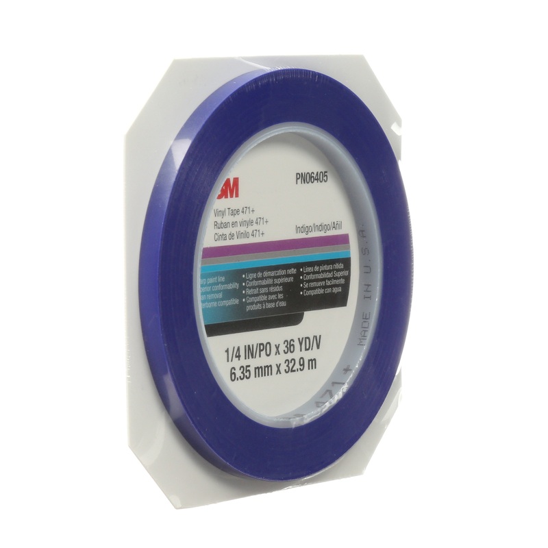 3M (815) 06405 3M Vinyl Tape, 471+, indigo, 0.3 in x 36.0 yd x 5.3 mil (0.6 cm x 32.9 m x 0.1 mm), Colour: Indigo, 3M Stock No. 7100055835