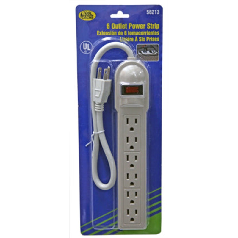 Dynaline (378) 56213 6 Outlet Power Strip UL Listed, Tool Cache Blue Table