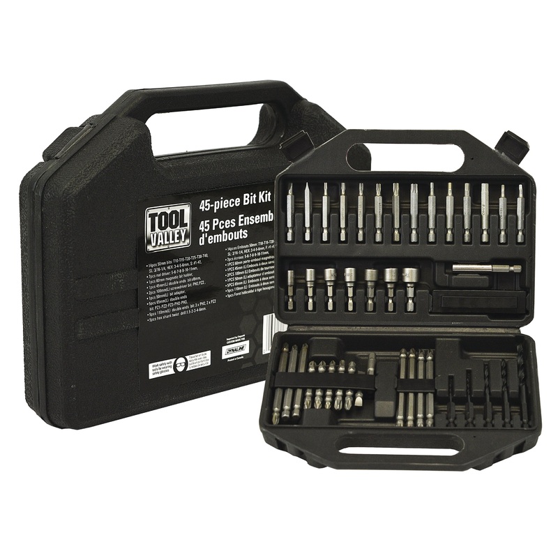 Dynaline (378) 77324 Multi-Use Power Bit Set - 45pc, Pro Tool Black Table