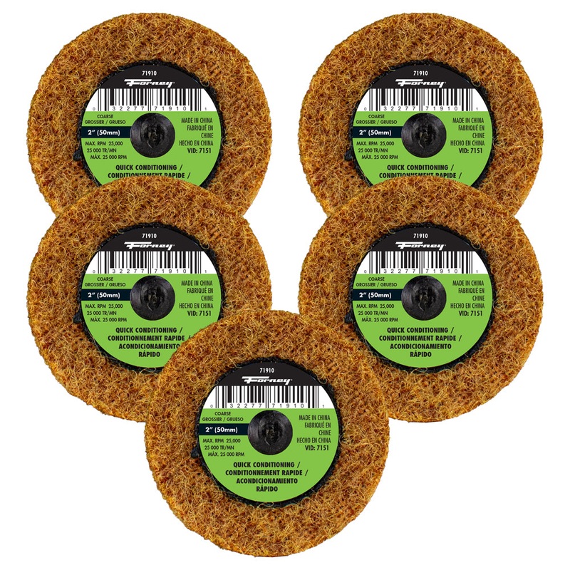 Forney (332) 71606 Quick Change Surface Prep Pad, Coarse Grit, 2 in (5-Pack of Forney 71910)