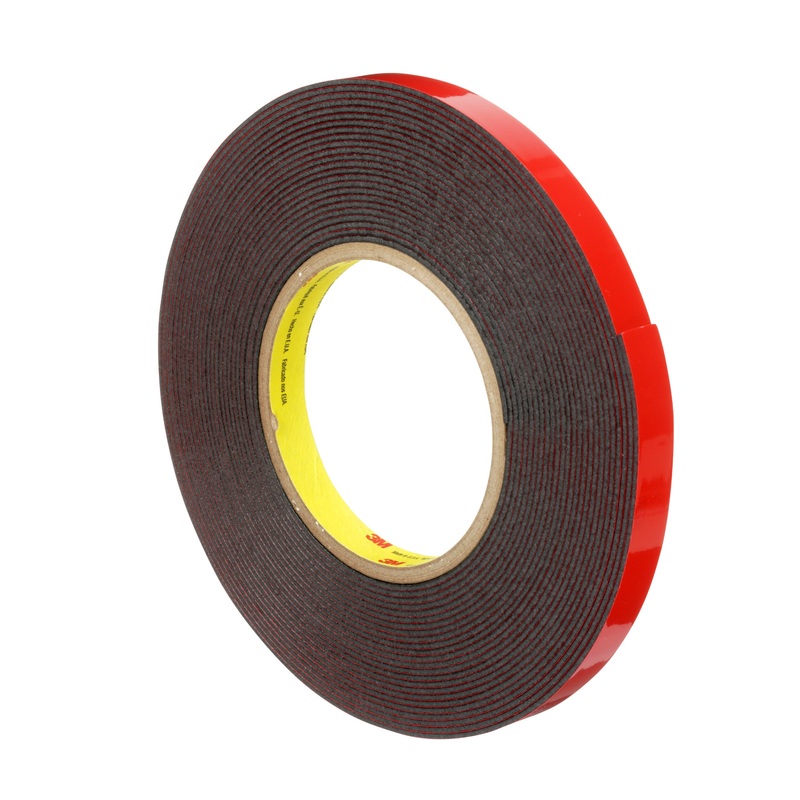 3M (815) 06397 3M Automotive Acrylic Plus Attachment Tape 06397, Black, 1/2 In X 10 Yds, 60 mil, 12 per case, Colour: Black, 3M Stock No. 7000126192