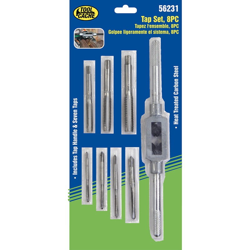 Dynaline (378) 56231 8pc SAE Tap Set, Tool Cache Blue Table