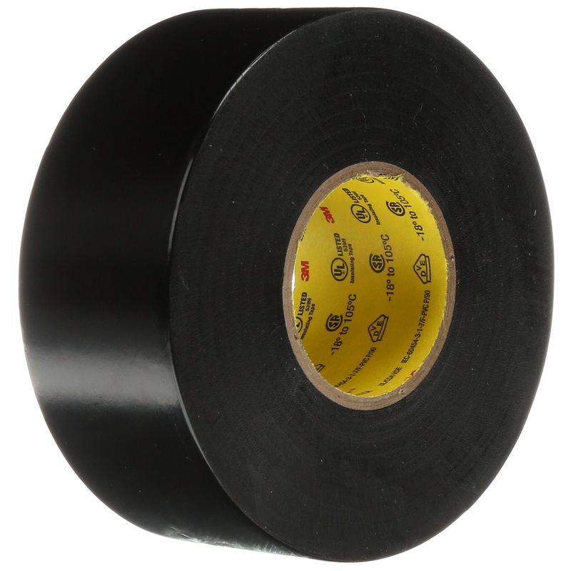 3M (815) 7000031512 Scotch Super 33+ Professional Grade Vinyl Electrical Tape, black, 7 mil (0.18 mm), 1 1/2 in x 108 ft (38.1 mm x 32.9 m), Colour: Black, 3M Stock No. 7000031512