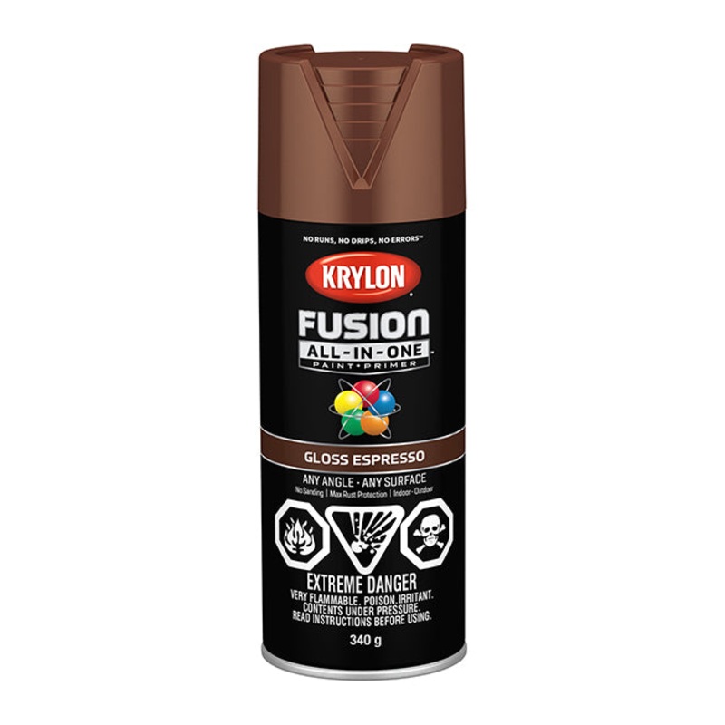 Sherwin Williams (435) 42707 Krylon Fusion All-In-One, Gloss, Espresso, 340 g