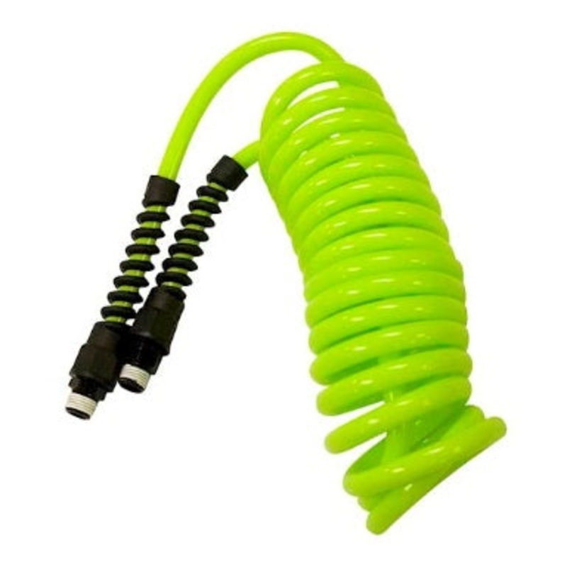Flexzilla (717) LP1410AFZ-CA Flexzilla 1/4" x 10 FT Polyurethane Recoil Hose, 1/4IN MNPT Fittings