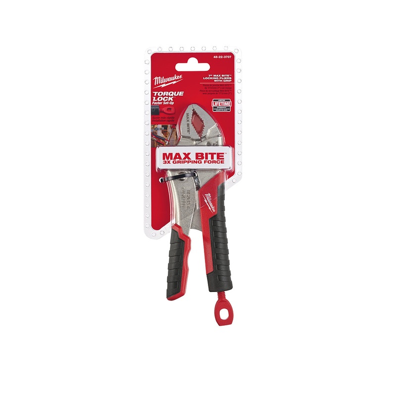 Milwaukee (366) 48-22-3707 7" TORQUE LOCK Curved Jaw Locking Pliers with MAXBITE