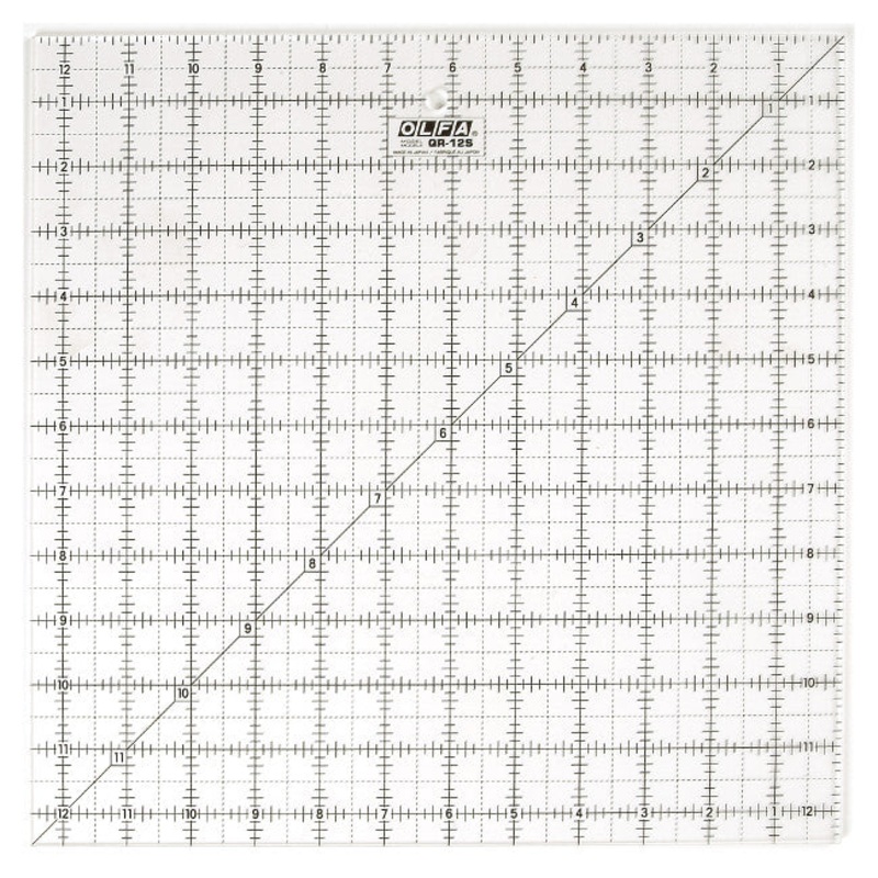 Olfa (280) 1071818 12-1/2" Square Frosted Acrylic Ruler (QR-12S)