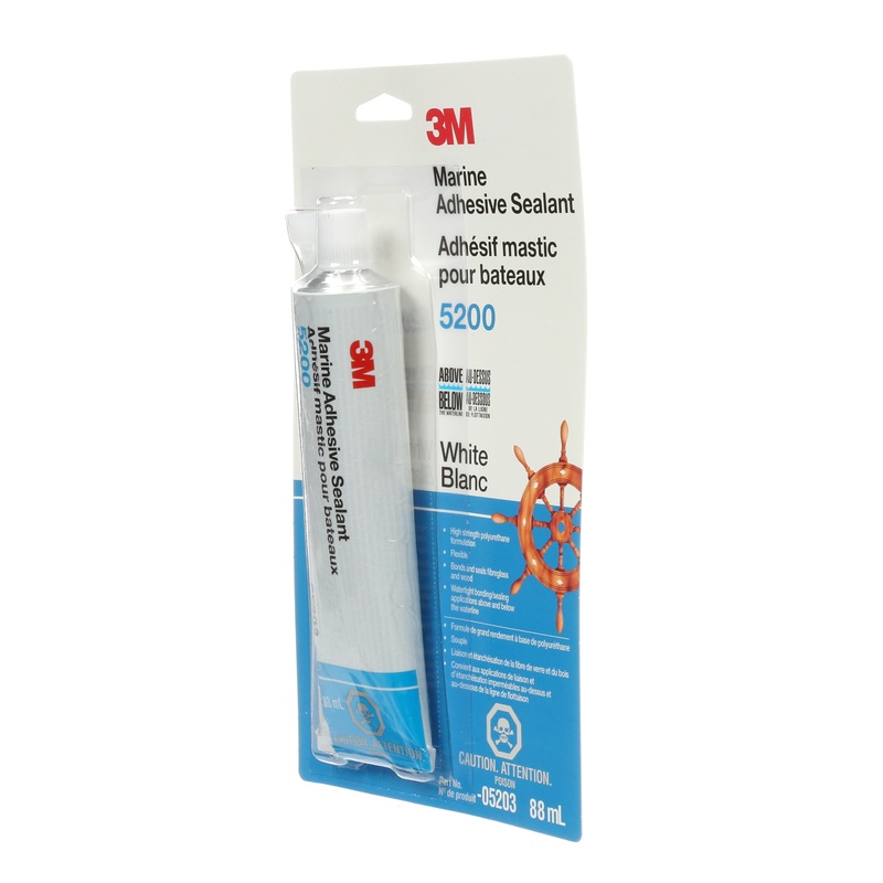 3M (815) 05203 3M Marine Adhesive Sealant, 5200, white, 3 fl oz (88.72 mL), tube, Colour: White, 3M Stock No. 7000142658