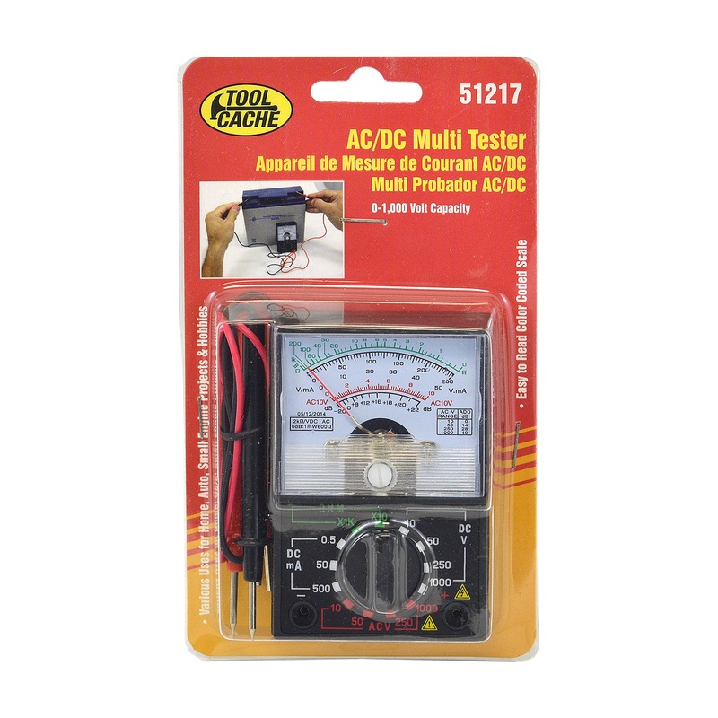 Dynaline (378) 51217 AC/DC Multi Tester, Tool Cache Red Table