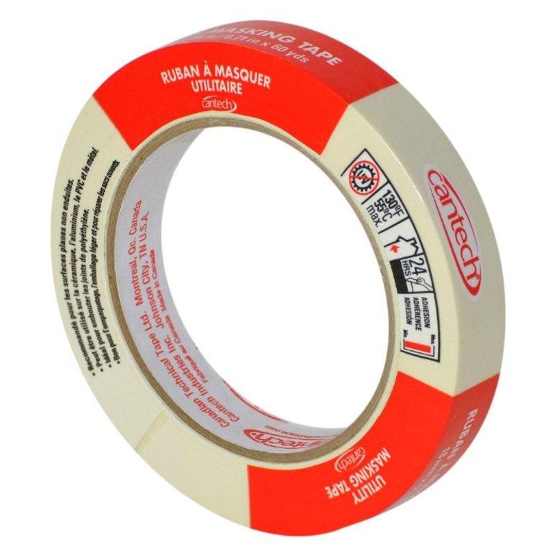 Cantech (111) 302-18 Utility Grade Masking Tape, 18mm x 55m