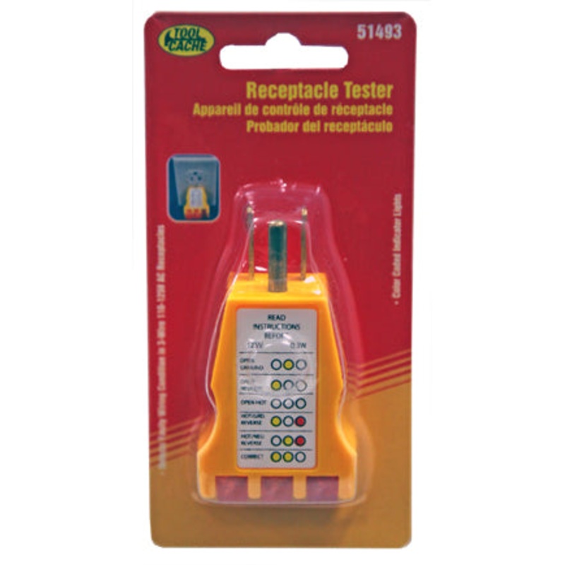 Dynaline (378) 51493 Receptacle Tester, Tool Cache Red Table