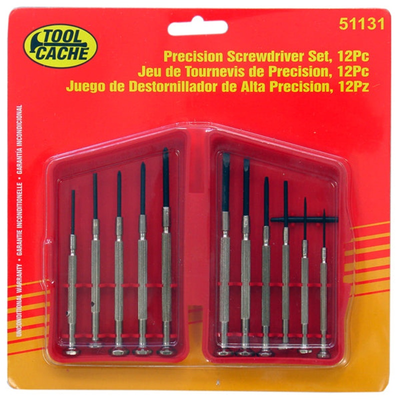 Dynaline (378) 51131 Precision Screwdriver Set, Tool Cache Red Table