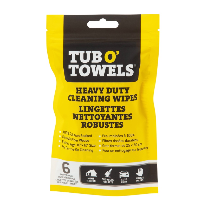 Tub O' Towels (310) TW01-6-C 6PK TUB O' TOWELS HAND & HARD SURFACE CLEANER TOWELS