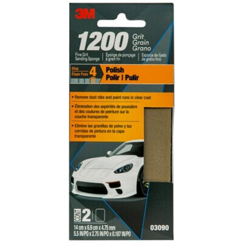 3M (815) 03090C 3M Soft Sanding Sponge 03090, 1200-1500 Grit, Colour: Beige, 3M Stock No. 7010308860