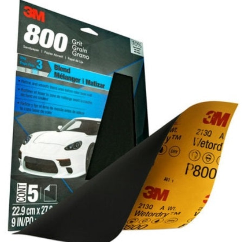 3M (815) 32035 3M Wetordry Sandpaper, 32035C, 800 grit, 9 in x 11 in (22.86 cm x 27.94 cm), 5 per pack, 20 per case, 3M Stock No. 7010364679